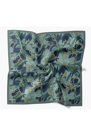 Soft Eşarp Painterly Floral Turkuaz - Soft Eşarp - | Silk Home
