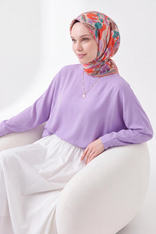 Soft Eşarp Painterly Floral Turkuaz - Soft Eşarp - | Silk Home