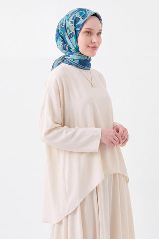 Soft Eşarp Painterly Floral Turkuaz - Soft Eşarp - | Silk Home