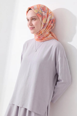 Soft Eşarp Painterly Floral Yavruağzı - Soft Eşarp - | Silk Home