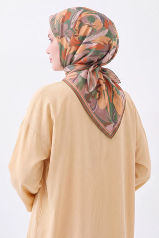 Soft Eşarp Painterly Floral Yeşil - Soft Eşarp - | Silk Home