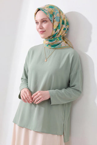 Soft Eşarp Painterly Floral Yeşil - Soft Eşarp - | Silk Home