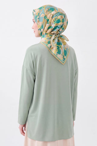 Soft Eşarp Painterly Floral Yeşil - Soft Eşarp - | Silk Home