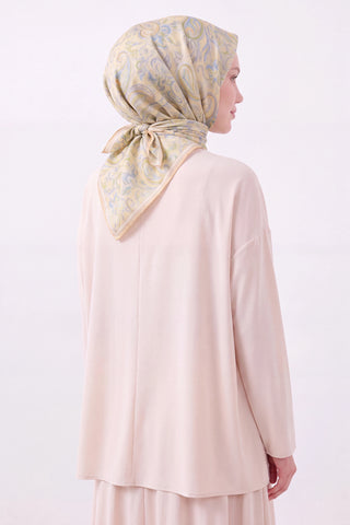 Soft Eşarp Paisley Açık Sarı