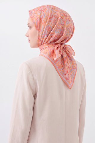 Soft Eşarp Paisley Açık Turuncu