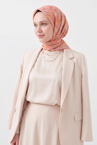 Soft Eşarp Paisley Açık Turuncu