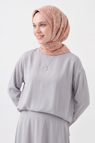 Soft Eşarp Paisley Açık Vizon
