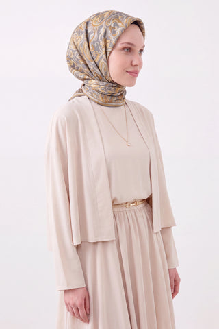 Soft Eşarp Paisley Gri