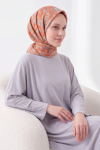Soft Eşarp Paisley Koyu Gri