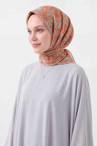 Soft Eşarp Paisley Koyu Gri