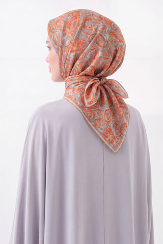 Soft Eşarp Paisley Koyu Gri