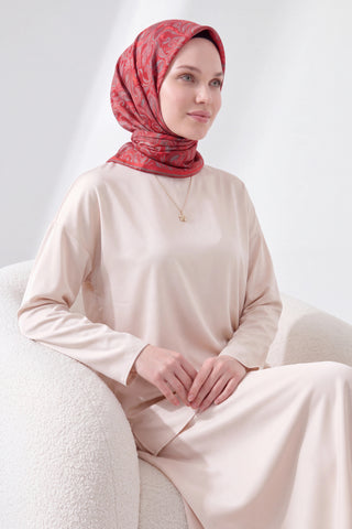 Soft Eşarp Paisley Koyu Kırmızı