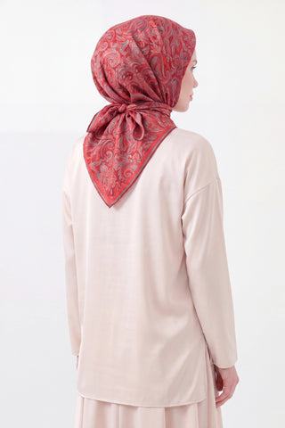 Soft Eşarp Paisley Koyu Kırmızı