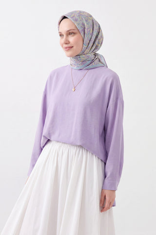 Soft Eşarp Paisley Lila