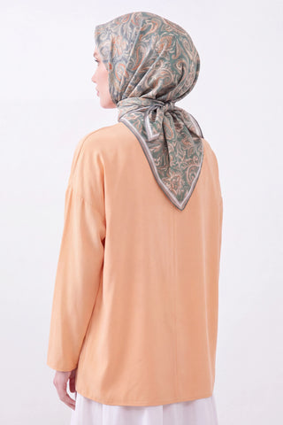 Soft Eşarp Paisley Mavi Gri