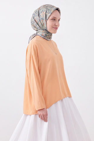 Soft Eşarp Paisley Mavi Gri
