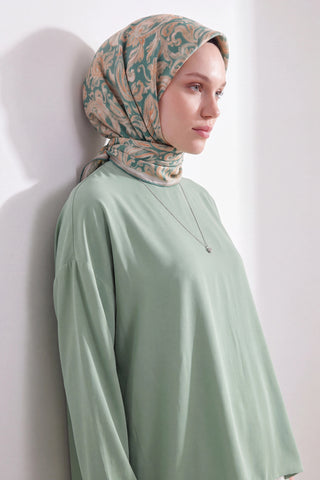 Soft Eşarp Paisley Mint Yeşili