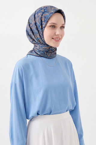 Soft Eşarp Paisley Saks