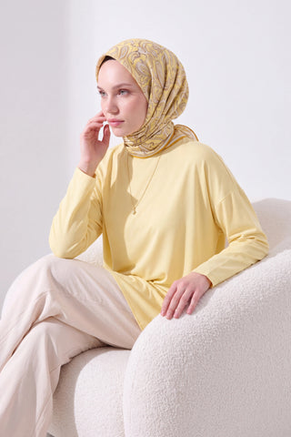 Soft Eşarp Paisley Sarı
