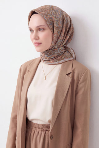 Soft Eşarp Paisley Sütlü Kahve