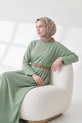 Soft Eşarp Perla Haki 90x90 | Silk Home