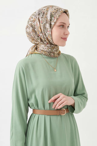 Soft Eşarp Perla Haki 90x90 | Silk Home