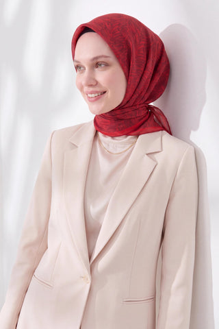 Soft Eşarp Petra Koyu Kırmızı - Soft Eşarp - | Silk Home