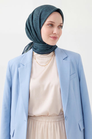 Soft Eşarp Petra Koyu Turkuaz - Soft Eşarp - | Silk Home