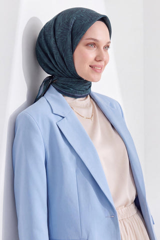 Soft Eşarp Petra Koyu Turkuaz - Soft Eşarp - | Silk Home