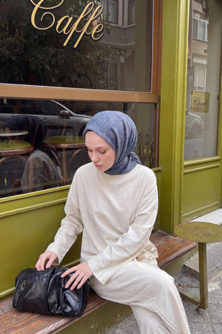 Soft Eşarp Petra Lacivert - Soft Eşarp - | Silk Home
