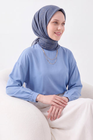 Soft Eşarp Petra Lacivert - Soft Eşarp - | Silk Home