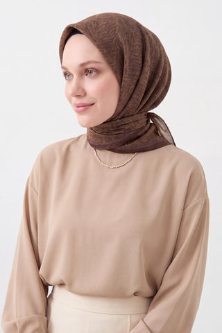 Soft Eşarp Petra Yeşil Kahve - Soft Eşarp - | Silk Home