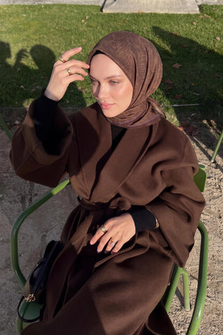 Soft Eşarp Petra Yeşil Kahve - Soft Eşarp - | Silk Home