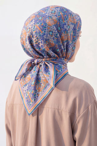 Soft Eşarp Pixel Ethnic Eflatun