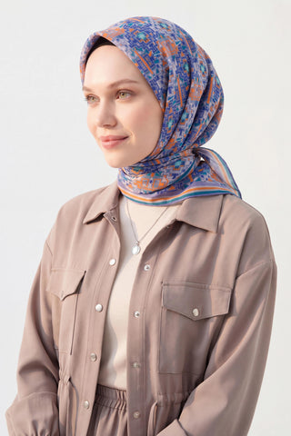 Soft Eşarp Pixel Ethnic Eflatun