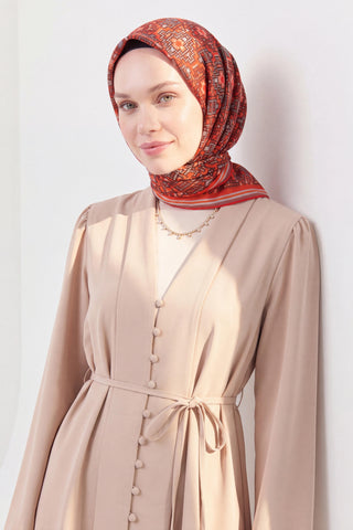 Soft Eşarp Pixel Ethnic Kırmızı