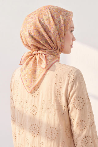 Soft Eşarp Pixel Ethnic Koyu Turuncu