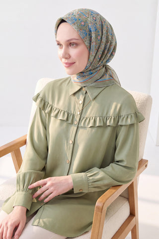Soft Eşarp Pixel Ethnic Mint Yeşili