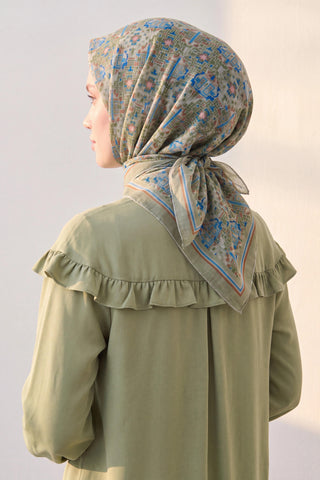 Soft Eşarp Pixel Ethnic Mint Yeşili