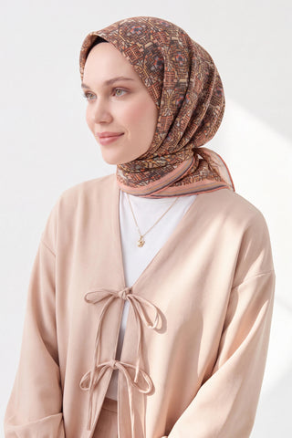 Soft Eşarp Pixel Ethnic Pudra