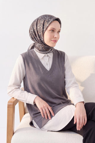 Soft Eşarp Pixel Ethnic Siyah