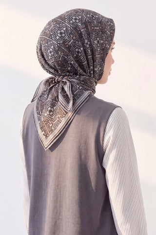 Soft Eşarp Pixel Ethnic Siyah
