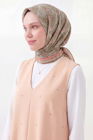 Soft Eşarp Rûmi Asit Yeşili 90x90 - Soft Eşarp - | Silk Home