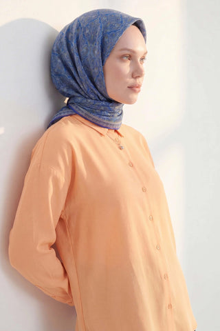 Soft Eşarp Rûmi Bebe Mavi 90x90 - Soft Eşarp - | Silk Home