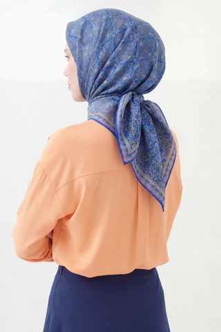 Soft Eşarp Rûmi Bebe Mavi 90x90 - Soft Eşarp - | Silk Home