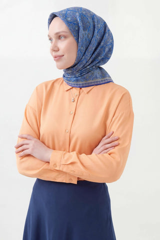 Soft Eşarp Rûmi Bebe Mavi 90x90 - Soft Eşarp - | Silk Home