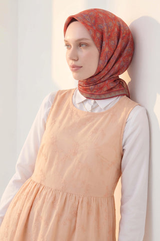 Soft Eşarp Rûmi Kırmızı 90x90 | Silk Home - Soft Eşarp - | Silk Home