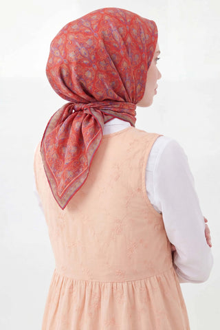 Soft Eşarp Rûmi Kırmızı 90x90 | Silk Home - Soft Eşarp - | Silk Home