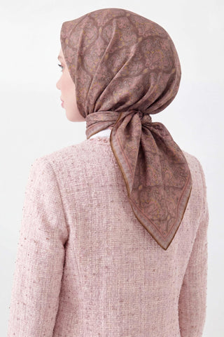 Soft Eşarp Rûmi Koyu Vizon 90x90 - Soft Eşarp - | Silk Home
