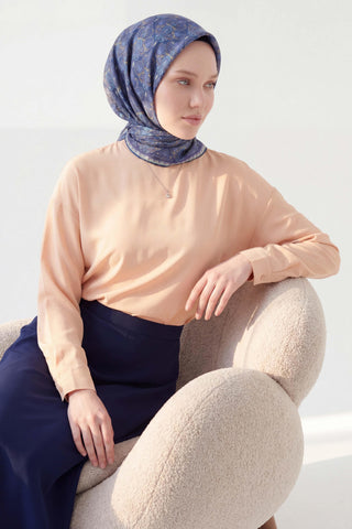 Soft Eşarp Rûmi Lacivert 90x90 | Silk Home